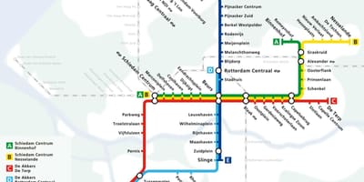 Ротердам метрото мапа