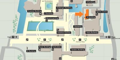 Карта на универзитетот еразмус во Ротердам 